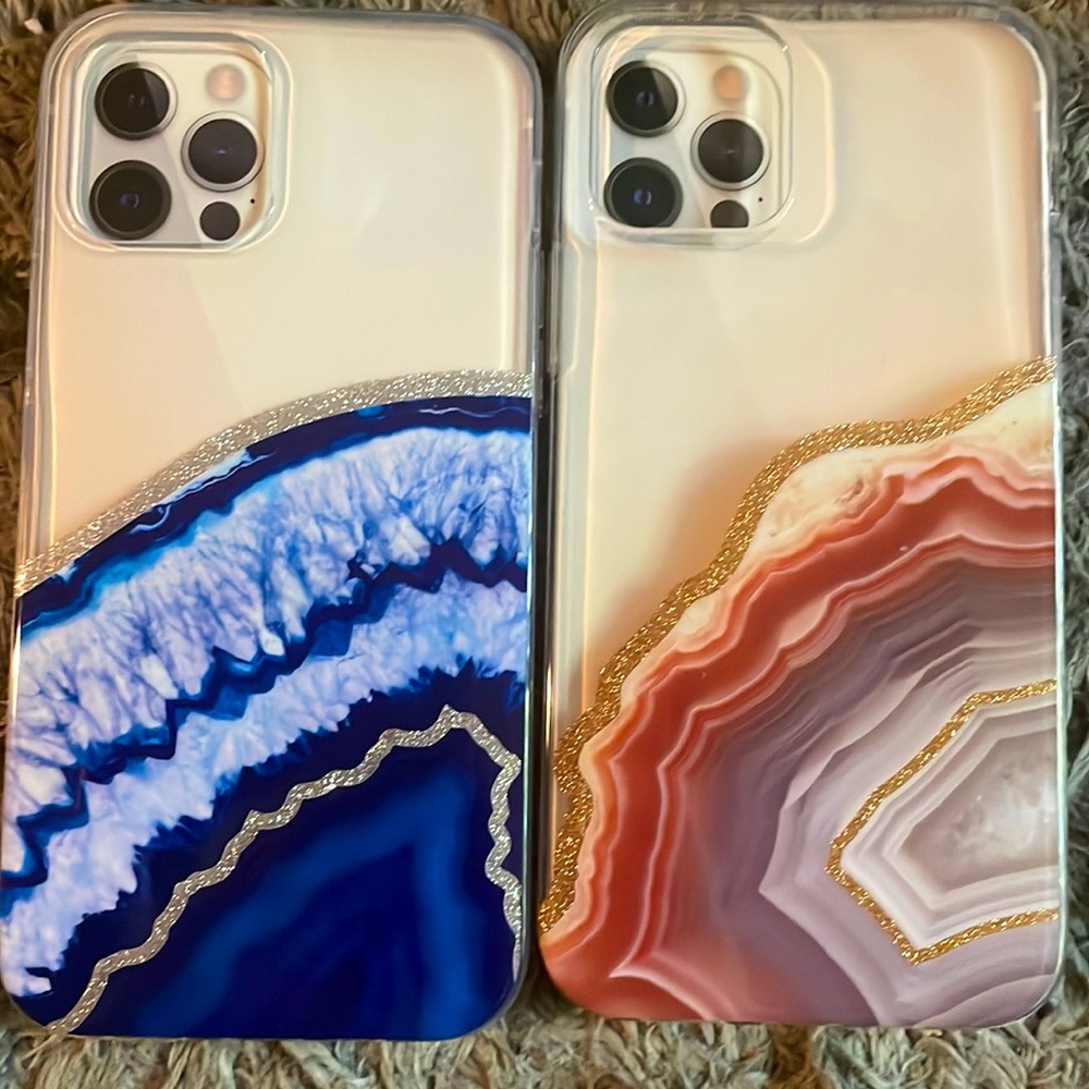 2 different color marble clear cases